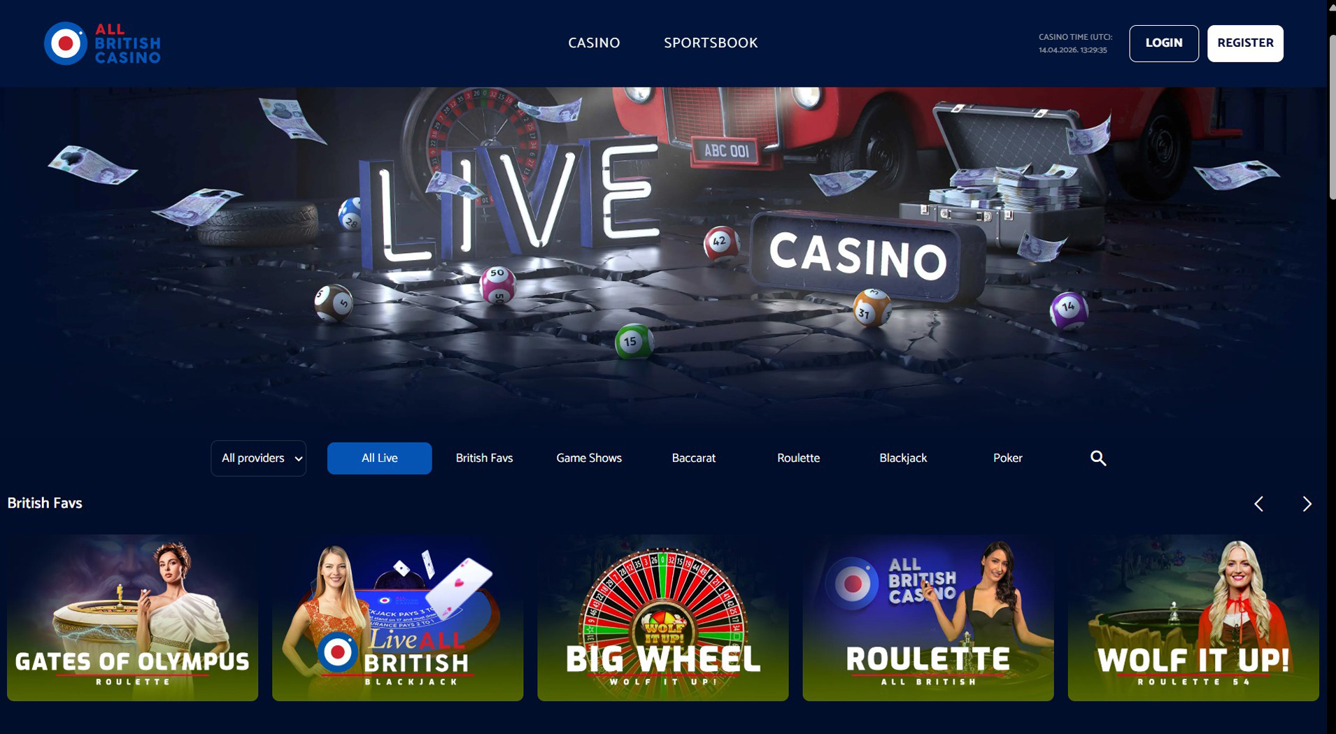 1. All British Casino - Best Visa Casino Pick