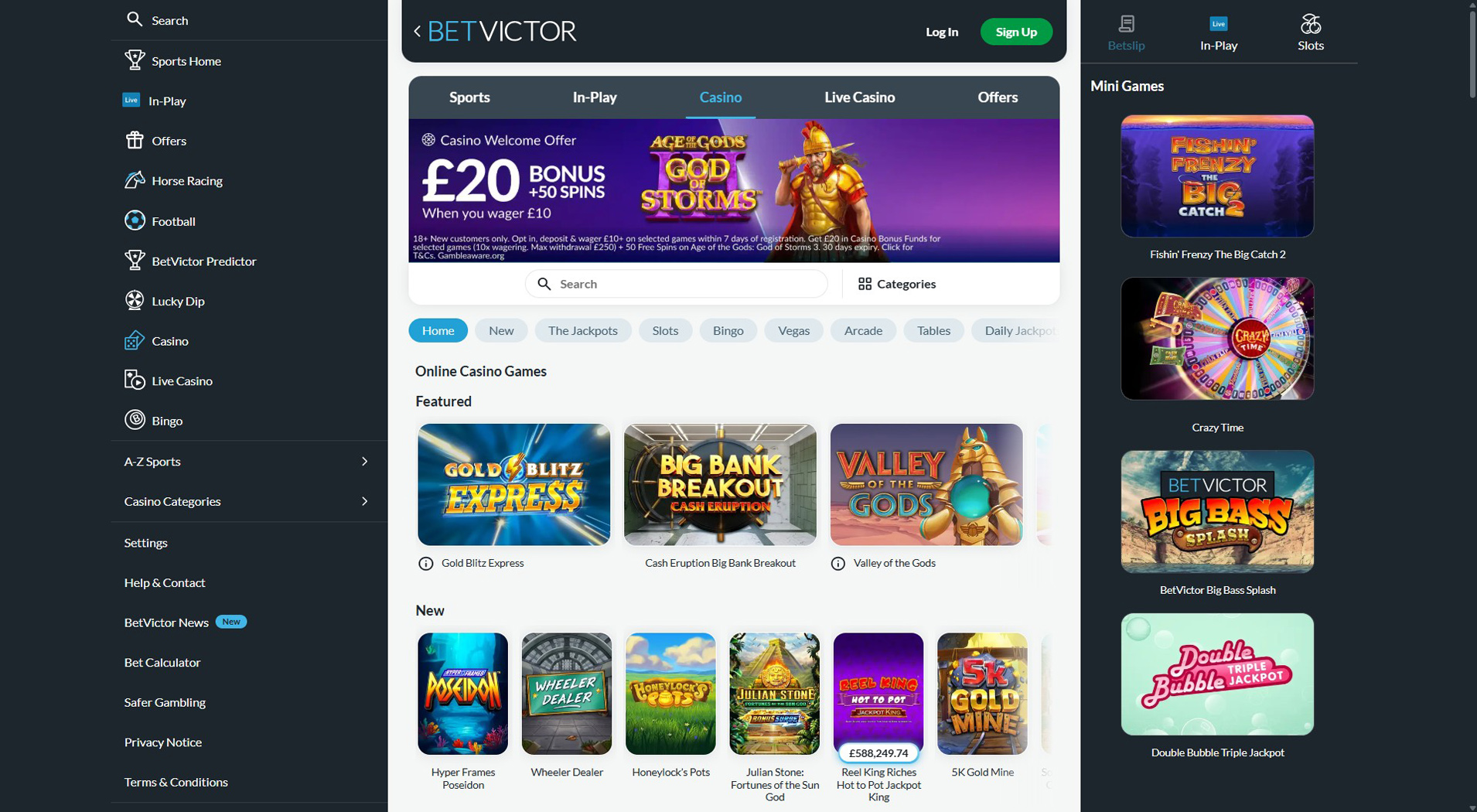 7. BetVictor Casino - Balanced Visa Casino Offer
